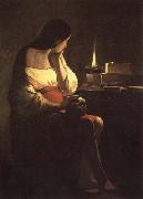 LA TOUR, Georges de The Magdalen with the Nightlighe china oil painting reproduction